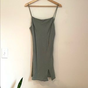 Sage green verge girl mini dress